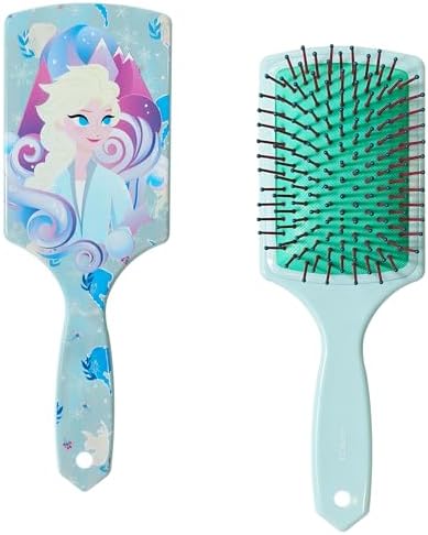 LUV HER Frozen Kids Hair Brush & Spa Headband Set for Girls - Features Elsa - Fun Grooming Kit for Detangling, Styling & Skincare - Soft & Stretchy, One Size, Ages 3+ - Image 3