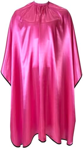 Pelocapa Salon Styling Capes for Clients, Hair Dye Cutting Capes with Elastic Hooks, Waterproof Light Weight Satin Sheen Styling Cape Barber Gown for Stylist, 63”*56”(Pink) - Image 6