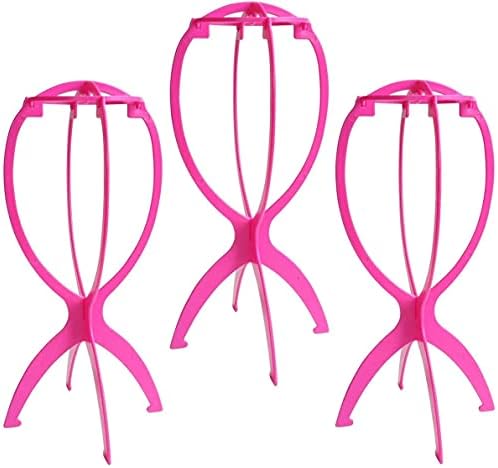 Dreamlover Wig Stand, Wig Holder, 3 Pack, Hot Pink, 14.2 Inches by Dreamlover