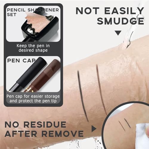 Noerrors Barber Pencil for Lineup Magic Hairline Enhancement Beard Guide Shaping Pencils for Design Razor Trace Black Brown Barber Chalk Pencils Set with Sharpener Ruler Brush for Men - Image 6
