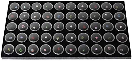 Ikee Design Jewelry Storage Tray Insert, 50 Gemstone Display Jars, Black Foam Liner, Home Organization, 14 1/4 x 7 3/4 x 3/4 in - Image 3