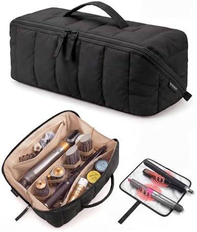 BAGSMART Travel Hair Tool Organizer for Dyson Airwrap, with Heat Mat by BAGSMART