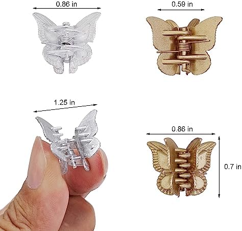 100 Pieces Assorted Color Butterfly Hair Clips, Beautiful Mini Butterfly Hair Clips Hair Accessories for Women and Girls (Gold, silver, copper) - Image 2