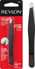 Revlon Expert Slant Tip Tweezer, Black, 1 Count by RevlonConsumerProductsCorp