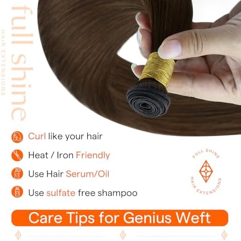 Full Shine Genius Weft Hair Extensions Human Hair 22 Inch 80G - Image 6