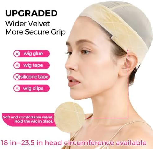 LABHAIR Wig Grip Cap for Women, Lace Edge, Non-Slip Grip Band, Nude - Image 3
