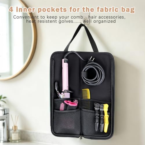 WK IEASON Curling Iron Travel Case Heat Resistant Hair Tools Travel Bag - Image 5