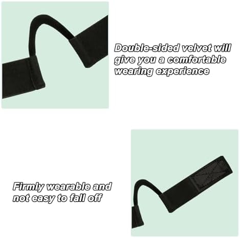HINGTAI 3Pcs Double-Sided Velvet C-Shaped Ear Painless Wig Bands, Soft Painless Wig Band with Ear Cut Outs Tools, Comfortable Earless Melting Band Supplies Black Gold Silver - Image 3
