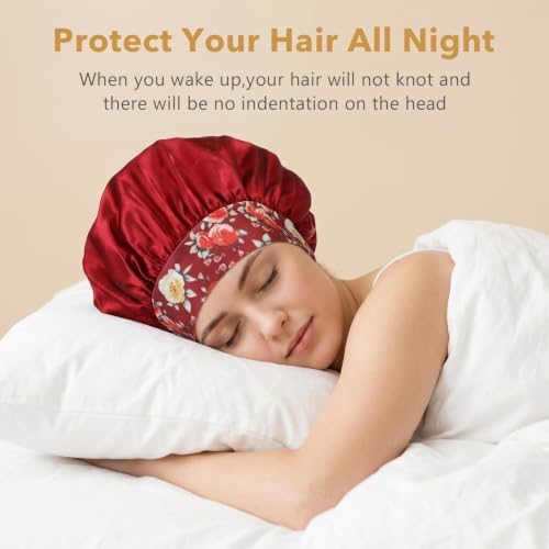 16 Pcs Satin Bonnet for Sleeping, Sleep Bonnets for Women Curly Hair - Image 4