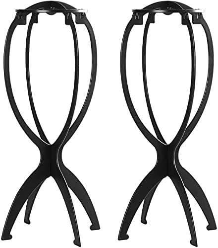 Dreamlover Wig Head Stand for Travel, Wig Drying Stand, Black, 2 Packs by Dreamlover