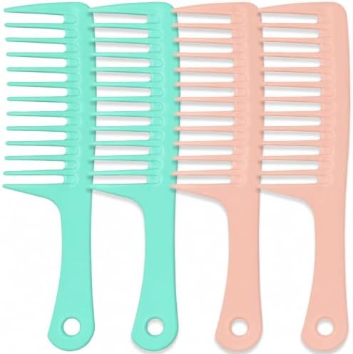 4PCS Wide Tooth Comb, Large Hair Detangling Comb for Curly, Wet, Long Hair by MODENGKONGJIAN
