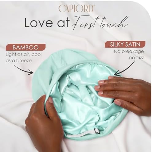 Silk Satin Hair Bonnet for Sleeping - Black Women & Men's Sleep Cap - Image 2
