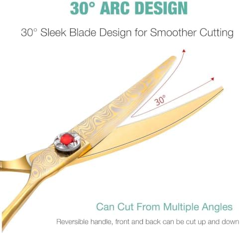 JASON Curved Hair Cutting Scissors - 6" Professional Trimming Shears - Image 2