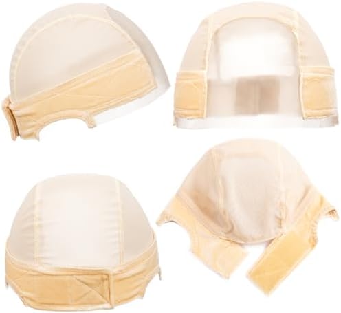 Lace Wig Caps for Women Non-Slip Wig Caps with Grip Band for Keeping Wigs in Place 5x4 Glueless Wig Grip Cap with Transparent Lace Caps Adjustable Elastic Headband (Beige) - Image 2
