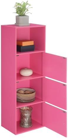 Xtra Storage Three-Door Cabinet with Shelf in Pink Wood Finish - Image 4