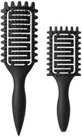 Curl Defining Brush for Curly Hair, Vented Detangling Hair Brush for Wet and Dry Styling, Curved Brush for Shaping and Smoothing Curl Clumps, Lightweight Hair Brush (2Pcs Black) by Yingbtr