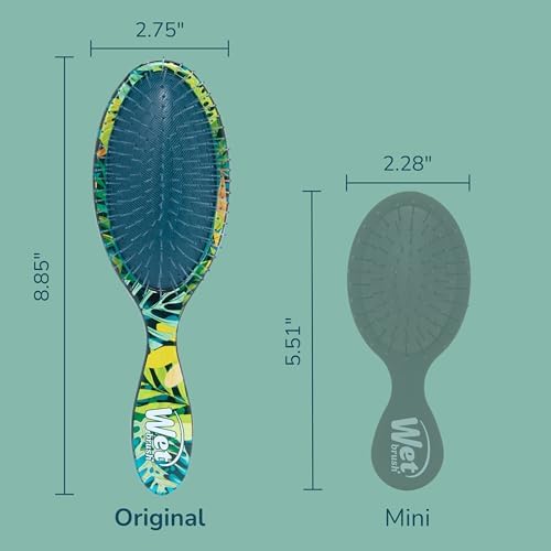 Wet Brush Original Detangler Hair Brush, Flexible Bristles Gently Detangle All Hair Types, Works on Wet or Dry Strands, Ergonomic Handle, Reduces Breakage, Limited Edition, Tropical Oasis Green Jungle - Image 4