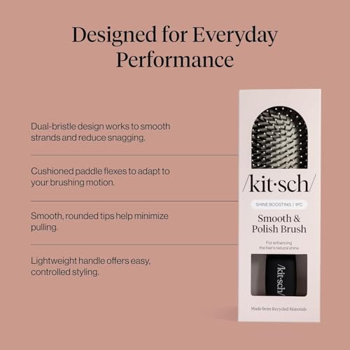 Kitsch Smooth & Polish Hair Brushes For Women and Men - Black - Image 3