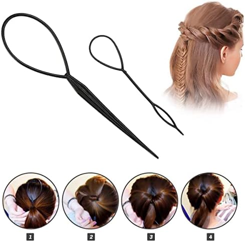 Hair Styling Set - DIY Braiding Accessories, Magic Fast Spiral Hair Braid Tool for Women and Girls (Black) - Image 2
