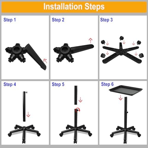 Salon Tray on Wheels,Adjustable Salon Service Rolling Tray for Mayo Stand - Image 7
