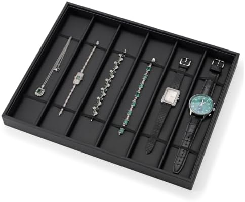 6 Slot Watch Tray, Watch Organizer for Drawer & Dresser Black - Image 5