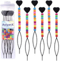 6-Pack Hair Pull Through Tool, Hair Beader for Braids with Colorful Beads, Ponytail Maker Styling Loop by AxiyanX