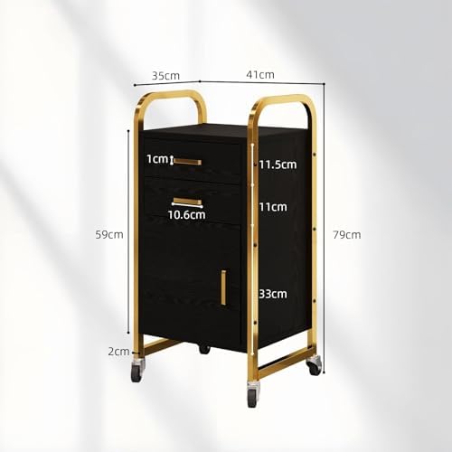 4ever2buy Salon Station for Hair Stylist, Black Rolling Salon Station Cart - Image 2