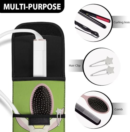 ZOUTAIRONG Curling Iron Heat Resistant Pouch Hair Tools Travel Bag Cute Animal Flat Iron Travel Case Heat Resistant Portable Curling Iron Storage Bag for Women Girls - Image 6