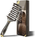 SHINLEA Curved Detangling Brush for Curly Hair, Professional Vented Anti-Tangle Brush for Wet & Dry, Ideal for Textured 2A to 4C Hair and Thick Blow Drying by SHINLEA