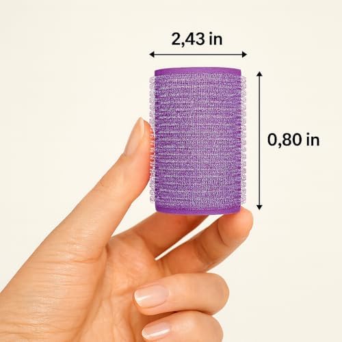 Self Grip Small Hair Rollers for Heatless Curls (0.8" x 2.43", Purple) – Plastic Curlers for Women & Girls – DIY Salon Styling for Short & Medium Hair, 24 Pack - Image 6