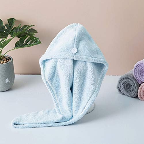 Microfiber Hair Drying Wrap Towel for Women Turban Fast Dry Blue - Image 2