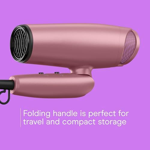 Conair Hair Dryer, Attachments Included, Folding Handle, 1875W, Dusty Rose - Image 4