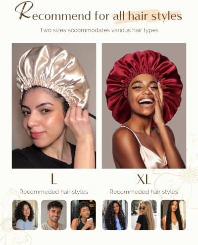 YANIBEST Satin Bonnet for Sleeping Women Men, Adjustable Hair Bonnet - Image 4