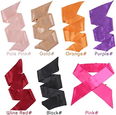 XTREND 2Pcs Satin Edge Control Scarf for Lace Wigs 58 Inch Silk Headbands Laying Scarf for Baby Hair Non Slip Hair Wrap Wigs Grip Band for Yoga, Makeup, Facial, Sport (1pc Black#+1pc Orange#) - Image 6