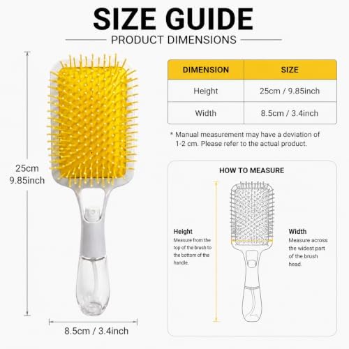 Air Cushion Paddle Hair Brush, Built-In Spray Detangler Brush - Image 4