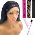 Wig Band and Lace Melting Band Set - Elastic Edge Wrap Bands to Keep Lace Front Wigs in Place and Lay Edges (5 Piece Set, Black+Bow+Leopard) by Iraatraa