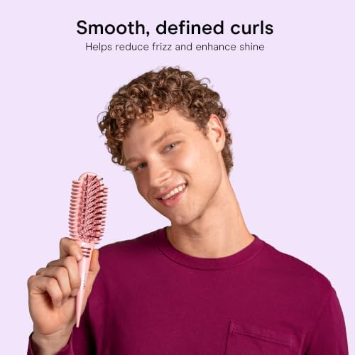 Conair Curl Define Pro Detangling Hairbrush, Tight Curls & Short Hair, Pink - Image 5