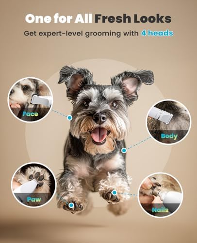 oneisall 4 in 1 Dog Grooming Kit with LCD Display (White) - Image 5