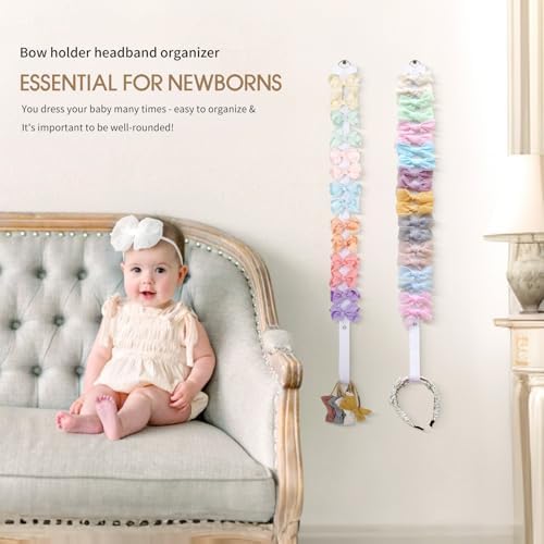 POVETIRE 6Pcs Bow Holder Bows Organizer for Girls Hair Clips Storage - Image 5
