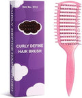 Curl Defining Brush, Vented Curly Hair Brush for Effortlessly Detangling Shaping and Defining Women's Men's Curls on All Wet or Dry Hair Types, Reduces Frizz (Flash purple) by Unknown