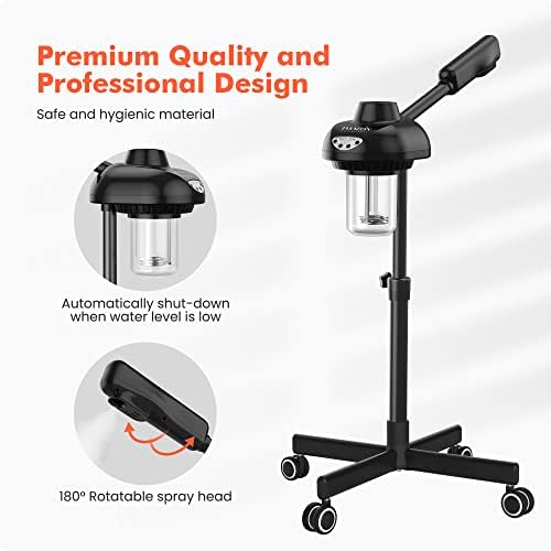 TASALON Wheeled Professional Facial Steamer, Black - Image 3