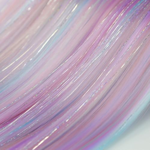 Ms Aloe 10 Pcs Colorful Clip in Hair Extensions Mix Hair Tinsel 22inch Synthetic Straight Clip in Hair Extensions Rainbow Colored Hair Accessories for Women - Image 6