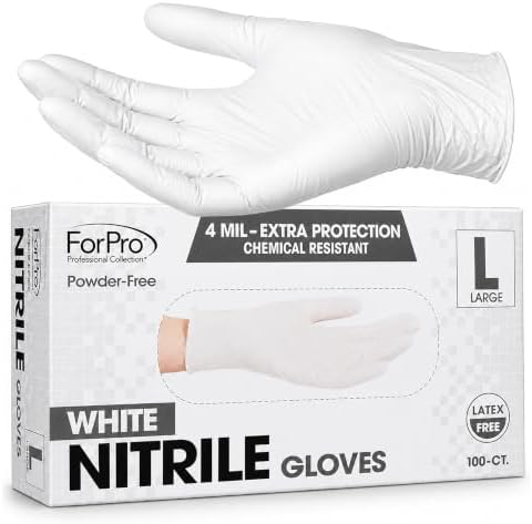 ForPro Disposable Nitrile Gloves, Chemical Resistant, Powder-Free, Latex-Free, Non-Sterile, Food Safe, 4 Mil by ForProProfessionalCollection