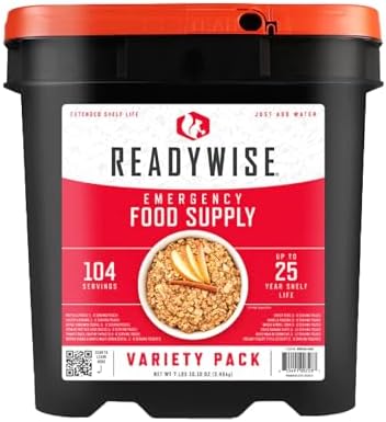 READYWISE Emergency Food Survival Supply, 104 Servings, Variety Bucket by ReadyWise