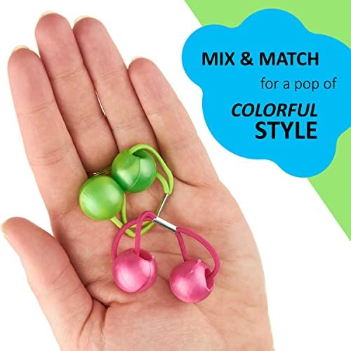24pc Marble Finish Twin Bead Ponytail Ball Hair Elastics-Girls & Toddlers - Image 4