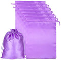 JIEYAO 6 Pieces Wig Bags with Satin Drawstring, Purple Silk Wig Storage Bags Storage for Wigs Extension Bundle(Purple) by Unknown