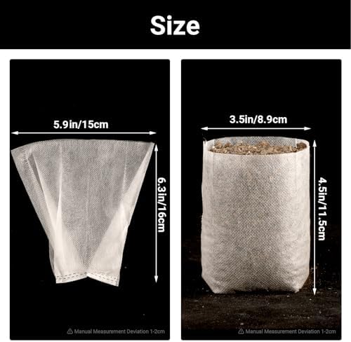 100pcs Plant Nursery Bags, 5.9x6.3 inches Non-Woven Fabric Flower Tree Seed Starters, Garden Plants Seedling Grow Pouch Pots for Seed Starting Growing - Image 2
