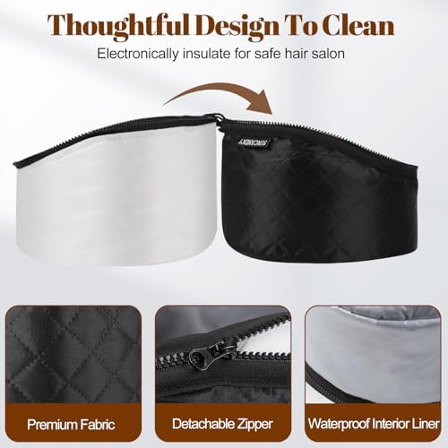 Hair Steamer for Deep Conditioning: Heat Cap with 118" Power Cord 10-Level Fast Heating & 3 Timer Settings for Natural Black Hair Thermal Steam Cap for Deep Conditioner Treatments - Image 5