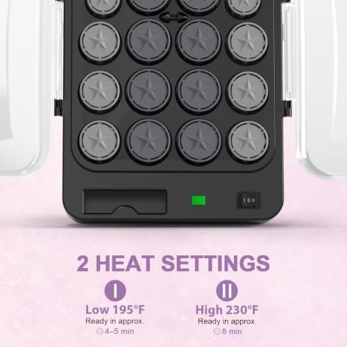 DAN Technology Hot Rollers for Long, Medium and Short Hair, 20-Piece Heated Electric Rollers with Clips, 3 Sizes for Curls and Hair Volume, Ionic Conditioning, 2 Heat Settings, 120V - Image 3