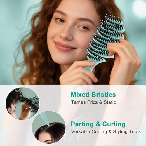 Natural Boar Bristle Hair Brush for Fine Hair - A Great Gift - Image 3
